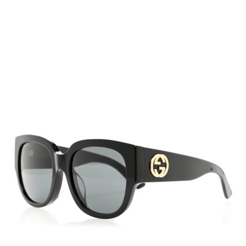 GUCCI 
Acetate Black Square Frame Sunglasses